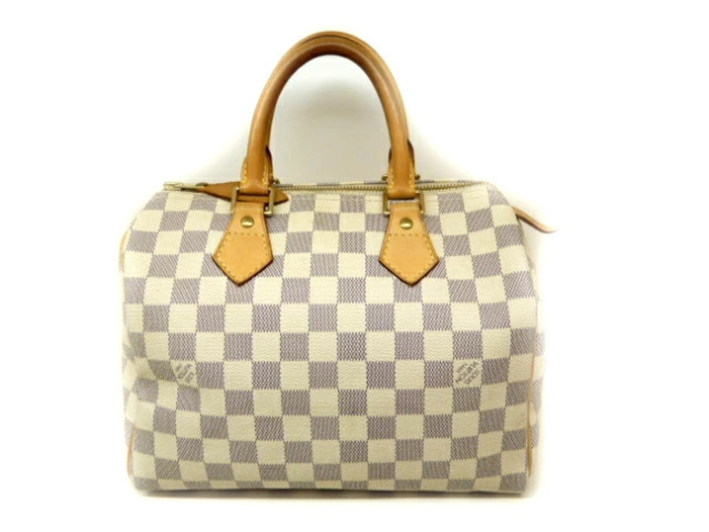 LOUIS VUITTON Speedy Handbag Azur White